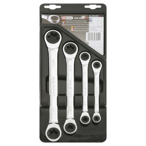 Jeu de clés polygonales à cliquet GEARplus TORX - 4 pièces - KSTools | 503.4364