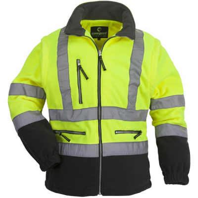 Veste polaire hi-viz manches amov. jaune/marine, 7PSTYS Coverguard