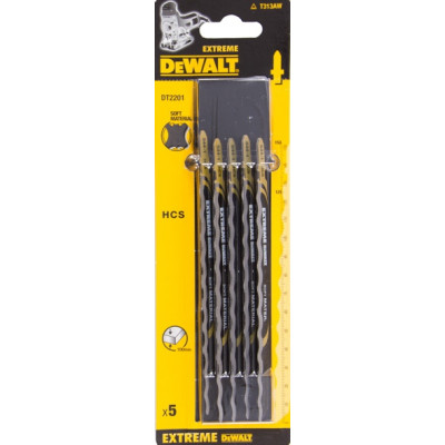 Lames de scies sauteuses pour la coupe de matériaux tendres - épaisseur 100 mm - lot de 5 - Dewalt | DT2201