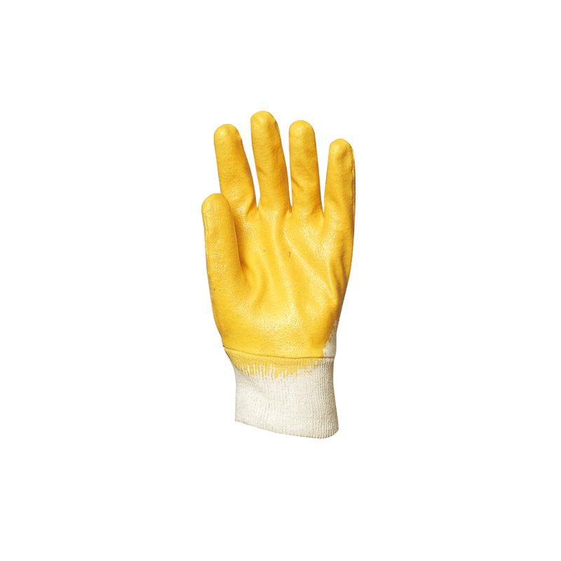 Gants en Nitrile jaune dos aéré, économique - Eurotechnique
