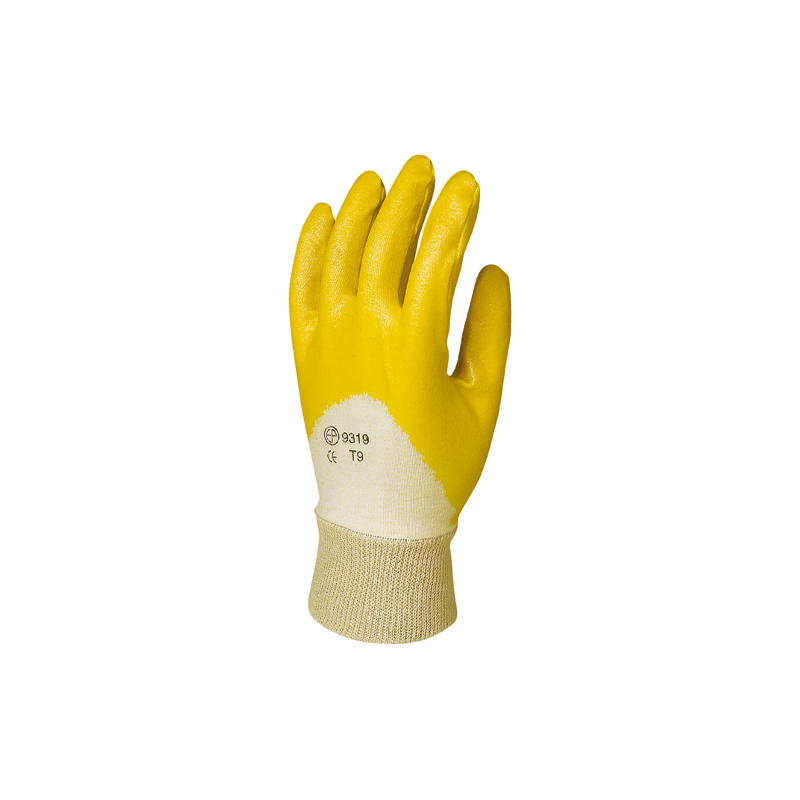 Gants en Nitrile jaune dos aéré, économique - Eurotechnique