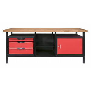 Etabli d'atelier professionnel extra long, H 850 x L. 2000 mm x l 600 mm - Kstools |865.0210