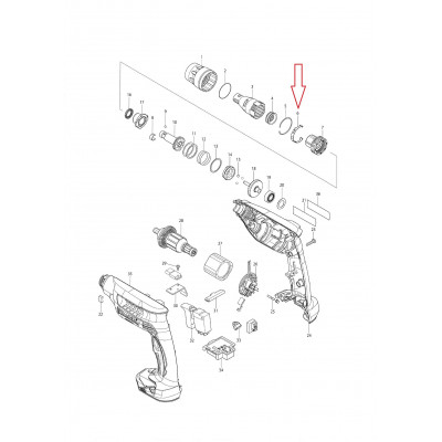 Ressort anneau pour visseuse placo BFS441 Makita | 232245-4