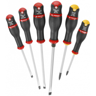 JEU DE 6 TOURNEVIS PROTWIST LAME HEXAGONALE FACOM AW.J6PB