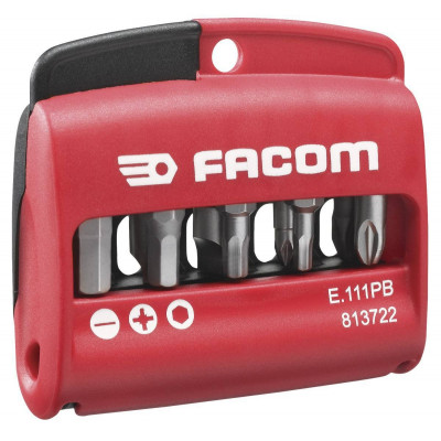 BOÎTE DE 10 EMBOUTS MIXTES (FENTE, PZ, 6 PANS) FACOM | E.111PB
