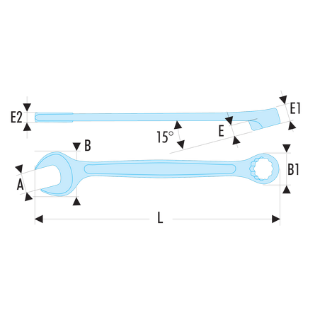 TJS-RHINO Clé Mixte 18 Mm Clé De Serrage Clé à Anneau Et Clé à Fourche