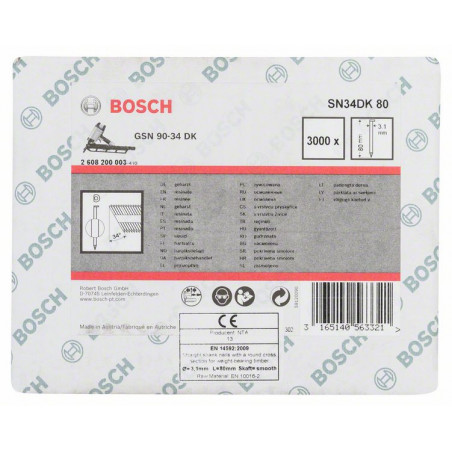 Clou en bande tête D SN34DK 80 Accessoire Bosch pro outillage 2608200003