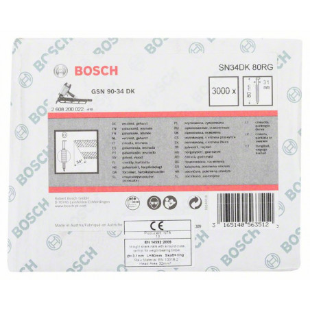 Clou en bande tête D SN34DK 80RG Accessoire Bosch pro outillage 2608200022