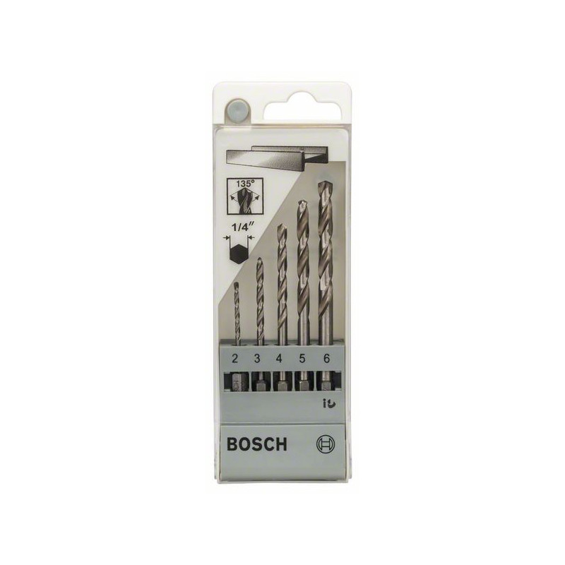 Forets à métaux HSS-G, DIN 338, jeu de 5 pièces Accessoire Bosch pro outillage 2608595517
