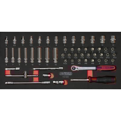Module de douilles et accessoires ULTIMATE 1/4", 54 pièces - KS Tools | 713.1020