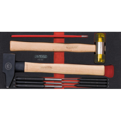 Module d'outils de frappe manche bois, 9 pièces - KS Tools | 713.1101