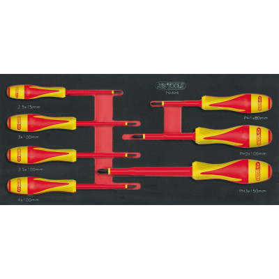 Module de tournevis isolés 1000V ULTIMATE Fente - PHILLIPS, 7 pièces - KS Tools | 713.6015
