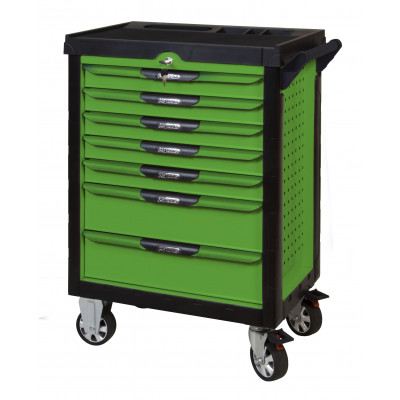 Servante PEARLline verte 7 tiroirs équipée de 429 outils - KS Tools | 817.7425