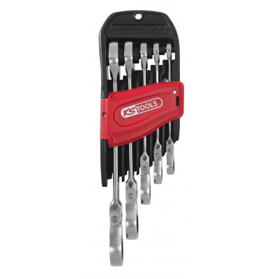 Jeu de 5 clés mixtes à cliquet à tête inclinable à verrouillage GEARplus - KS Tools | 503.4805