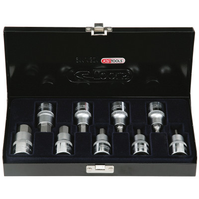 Coffret de 9 douilles tournevis 6 pans 1/2", 4 à 17 mm " - KS Tools | 922.1321