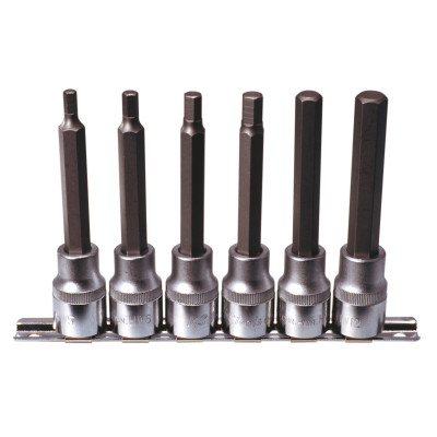 Rail de 6 douilles tournevis 6 pans, L.110 mm - 1/2" - 5 à 12 mm " - KS Tools | 922.1819