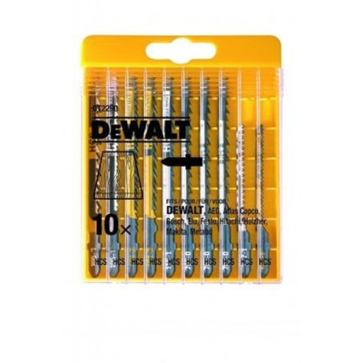 Coffret de 10 lames de scies sauteuses pour la coupe de bois - Dewalt | DT2290