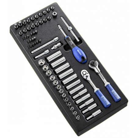E030715 Expert Module de douilles et accessoires 1/4" métriques - 67 pièces