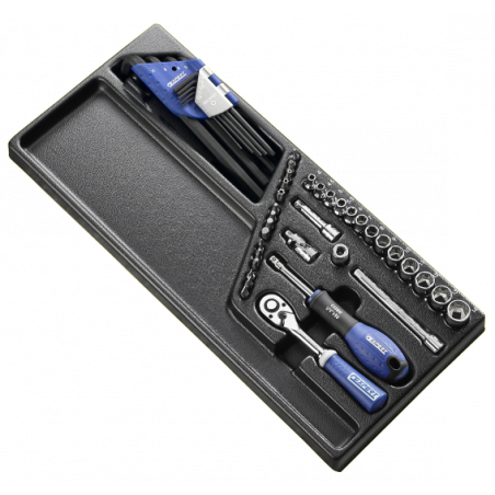 E194680 Expert Module de douilles et accessoires 1/4" métriques - 45 pièces