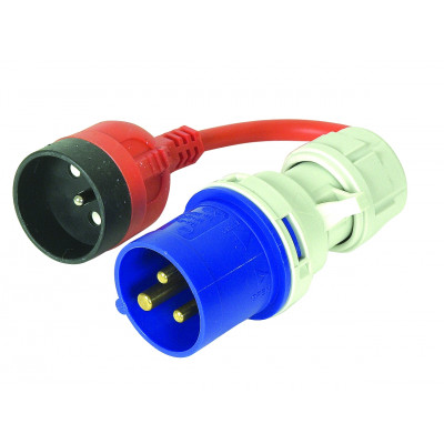 Adaptateur femelle française et prise mâle CE17 - 2P+T - Sodise | 03264