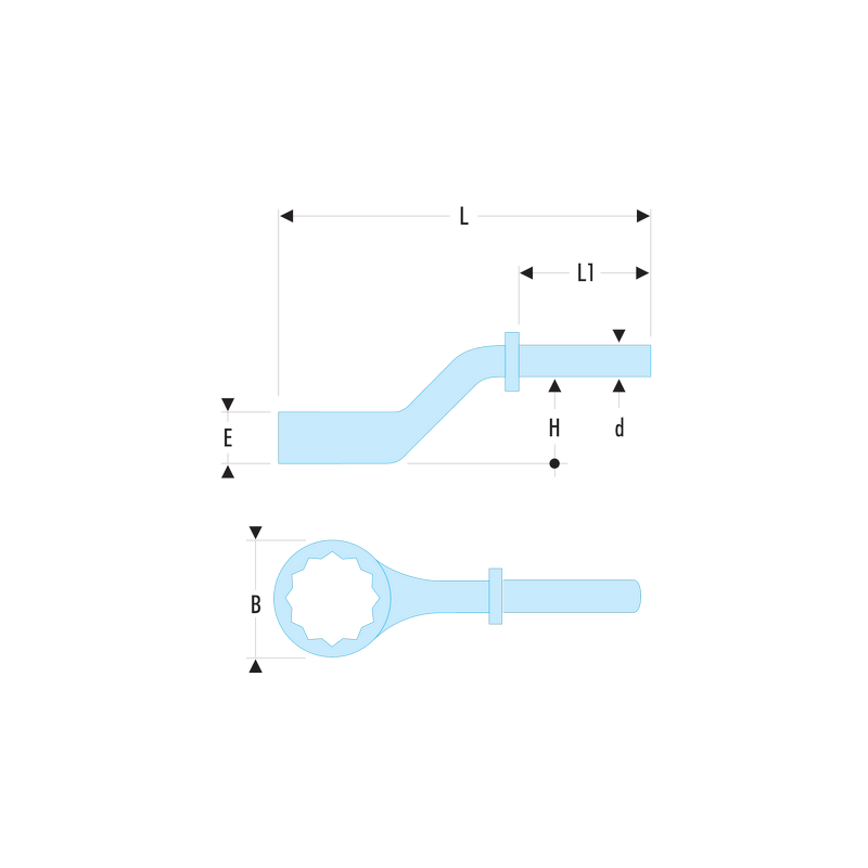 Clé Polygonale Contrecoudée Gros Effort 55 Mm - Facom 54A.55 : Outillage à Main FACOM