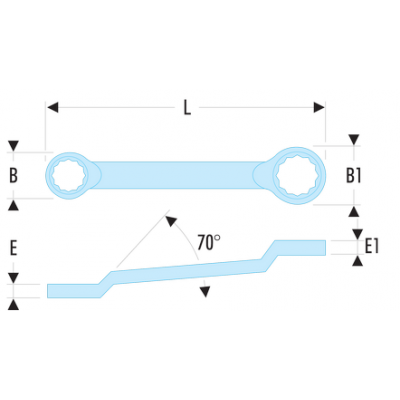 FACOM 55.17AVSE Clé Coudée à Douze Branches Isolée à 1000V 17mm