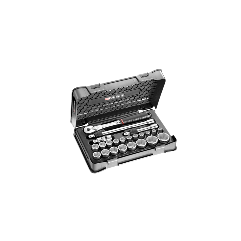 SL.171-3P6 Facom Coffret douilles 1/2" 6 pans métriques - 23 pièces - SL.171-3P6