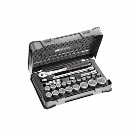 SL.171-3P6 Facom Coffret douilles 1/2" 6 pans métriques - 23 pièces - SL.171-3P6