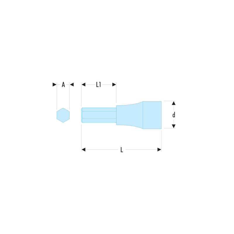 JT.7/32 Facom JT - Douilles tournevis 3/8" pour vis 6 pans creux en pouces