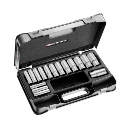 S.405AE Facom Coffret douilles 1/2" longues 6 pans métriques - 16 piéces - S.405AE