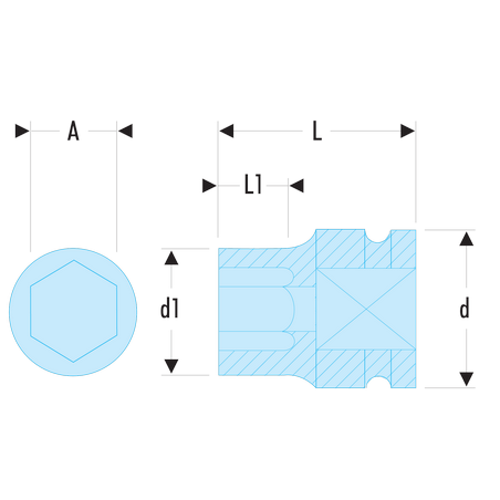 NM.26A Facom NM.A - Douilles impact 1" 6 pans métriques