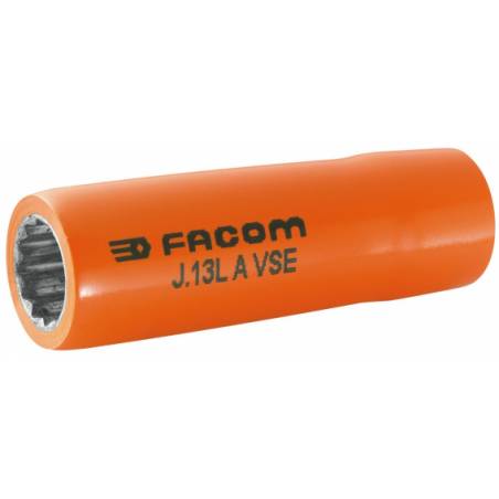 J.18LAVSE Facom J.LAVSE - Douilles 3/8" 12 pans longues isolées 1000 Volts série VSE