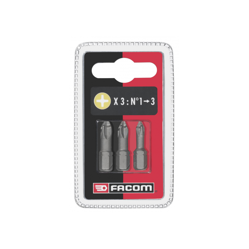 EP1.J3 Facom Jeu de 3 embouts High Perf' pour vis Phillips®