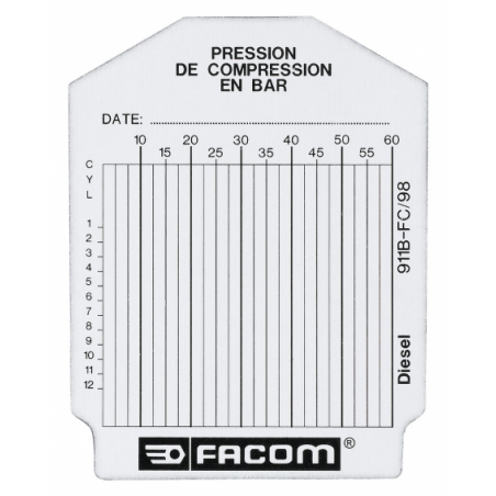 911B.FC Facom Sachet de 100 fiches de contrôle - diesel