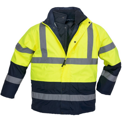 Parka 3 en 1 haute visibilité ROADWAY - polyester - jaune et marine - Coverguard | 7ROPY 