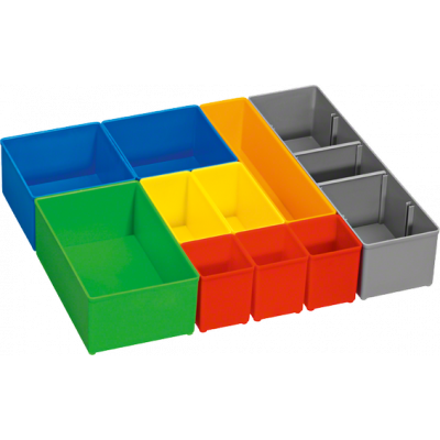 1600A001S6 Boîtes de stockage de petites pièces Bosch Set de casiers InSet-Box pour i-BOXX 72, 10 pièces Professional outils