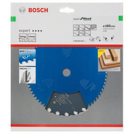 Lame De Scie Circulaire 165 Mm – 24 Dents, Alésage 20 Mm, Pour Coupe Bois