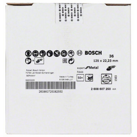 2608607250 Disque abrasif sur fibres R444, Expert for Metal Accessoire Bosch pro outils