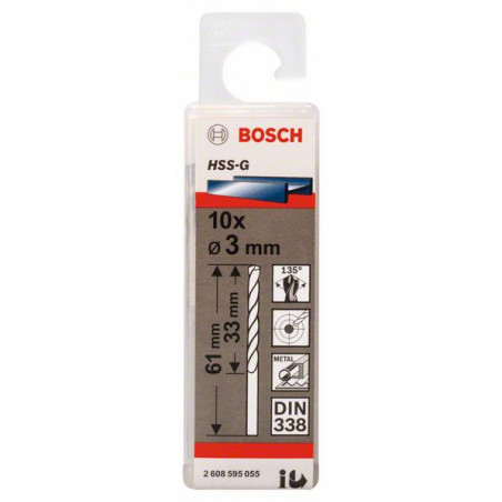 2608595055 Forets à métaux rectifiés HSS-G, DIN 338 Accessoire Bosch pro outils