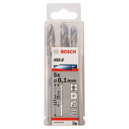 2608585508 Forets à métaux rectifiés HSS-G, DIN 338 Accessoire Bosch pro outils