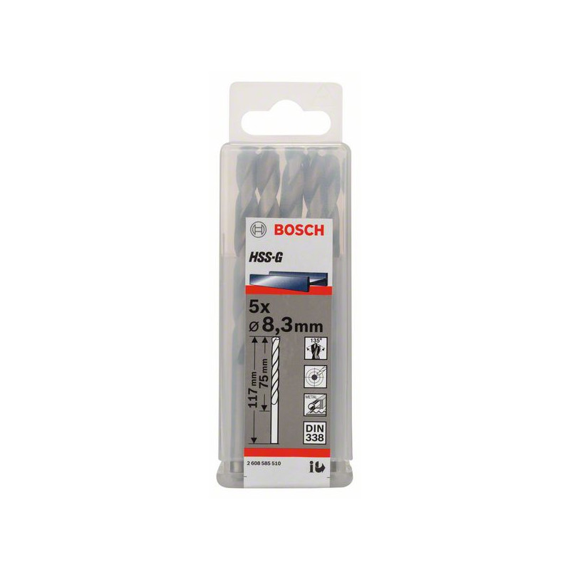2608585510 Forets à métaux rectifiés HSS-G, DIN 338 Accessoire Bosch pro outils