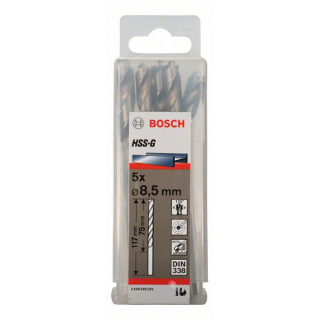 2608595073 Forets à métaux rectifiés HSS-G, DIN 338 Accessoire Bosch pro outils