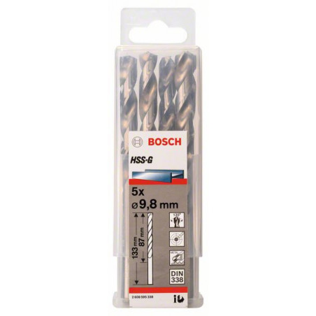 2608595338 Forets à métaux rectifiés HSS-G, DIN 338 Accessoire Bosch pro outils