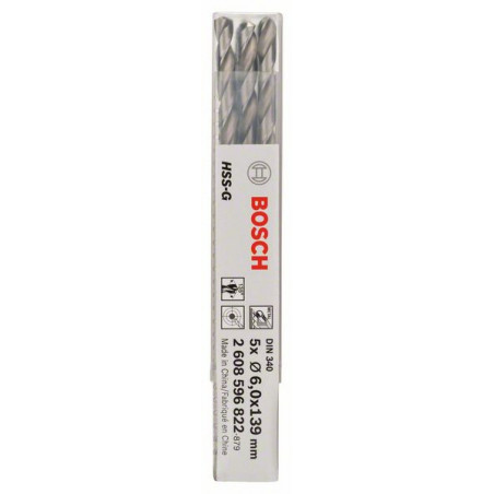 2608596822 Forets à métaux rectifiés HSS-G, DIN 340, série longue Accessoire Bosch pro outils