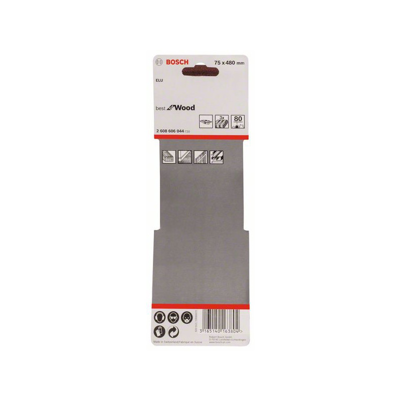 Bosch 3x Bande Abrasive PRO X440 Grain 60 80 100 - 100x552 Mm Pour Ponceuses - Bois Et Peinture