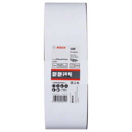 2608606083 Bande abrasive X440, set de 10 pièces Accessoire Bosch pro outils