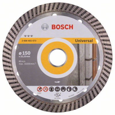 2608602673 Disque à tronçonner diamanté Best for Universal Turbo Accessoire Bosch pro outils