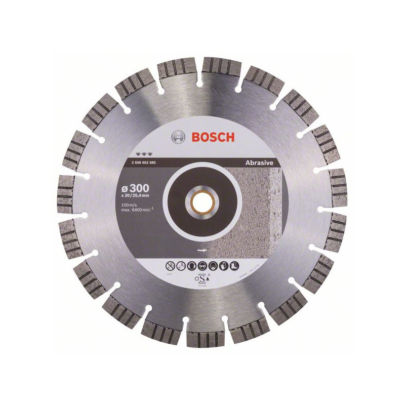 Disque Diamanté Bosch Pour Pierre – 300 X 20/25,40 X 3,1 X 10 Mm, Tronçonnage Standard