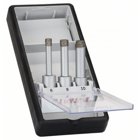 2608587145 Forets diamantés à sec Robust Line Easy Dry Best for Ceramic, set de 3 pièces Accessoire Bosch pro outils