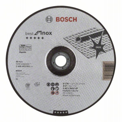 2608603501 Disque à tronçonner à moyeu déporté Best for Inox - Rapido Accessoire Bosch pro outils